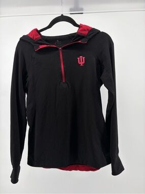 Colosseum Indiana Hoosiers 1/4 Zip Pullover, Long Sleeve Hoody, Size Large